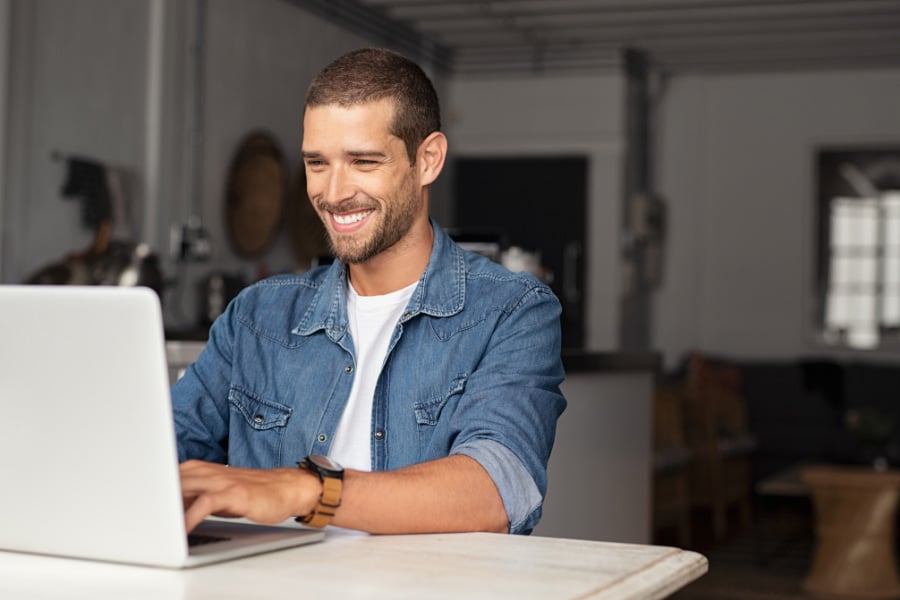 A student attends a virtual facilitated and online self-paced course